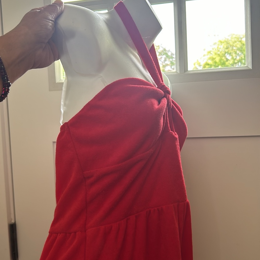 Wild Fable Bright Red Terry Cloth Halter Romper NWT - Picture 6 of 12